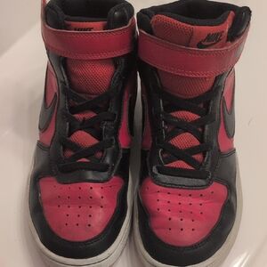 Nike Kids Black and Red High-Top Sneakers
